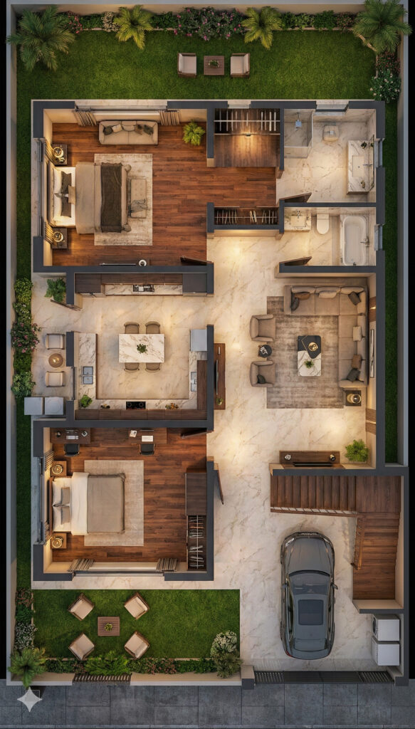 The Concept Guru - Architecture, House Designs, 2D 3D Elevation, Drawings ground floor furnished